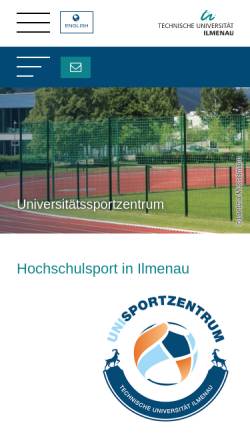 Vorschau der mobilen Webseite www.tu-ilmenau.de, Sportzentrum
