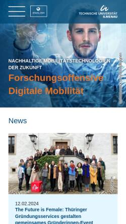 Vorschau der mobilen Webseite www.tu-ilmenau.de, Technische Universität Ilmenau