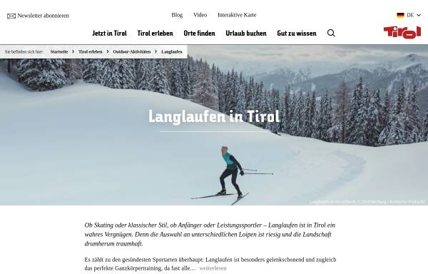 Vorschau von www.langlaufen.com, Langlauf in Tirol
