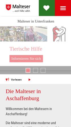 Vorschau der mobilen Webseite www.malteser-aschaffenburg.de, Malteser-Hilfsdienst e.V. Aschaffenburg