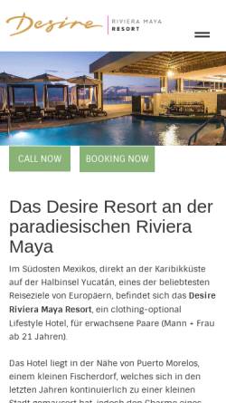 Vorschau der mobilen Webseite www.desire-resort.de, Cancun - Desire Resort & Spa