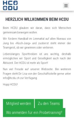Vorschau der mobilen Webseite www.hcdu.ch, Handballclub Dietikon-Urdorf