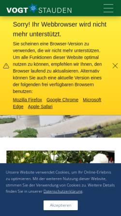 Vorschau der mobilen Webseite www.vogtstauden.ch, Vogt Stauden