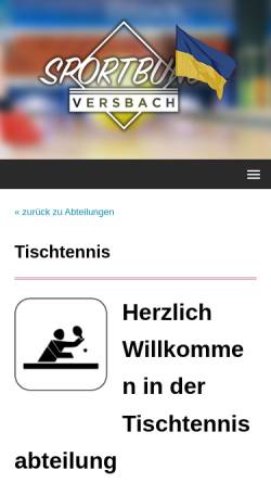 Vorschau der mobilen Webseite www.sb-versbach-tischtennis.de, Sportbund Versbach e.V.