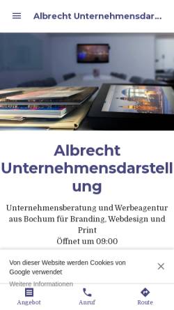 Vorschau der mobilen Webseite albrecht.business.site, Albrecht: Agentur für Unternehmensdarstellung