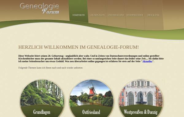 Vorschau von www.genealogie-forum.de, Genealogie-Forum