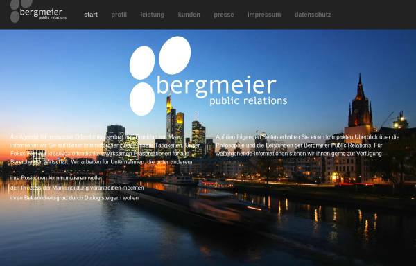 Vorschau von www.bergmeier-pr.de, Bergmeier Public Relations