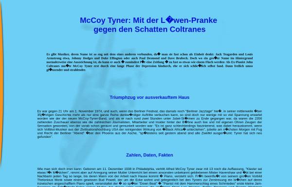 Vorschau von jazzpages.com, Mit Löwen-Pranken gegen Coltranes Schatten