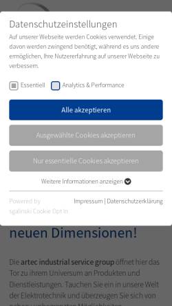 Vorschau der mobilen Webseite www.artec-systems.de, Artec systems GmbH und Co. KG