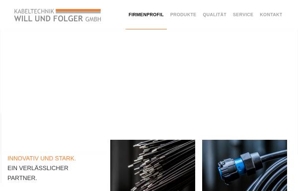 Vorschau von wfkabel.de, Will + Folger Industrieelektronik GmbH