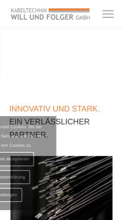 Vorschau der mobilen Webseite wfkabel.de, Will + Folger Industrieelektronik GmbH