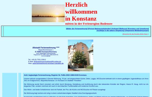 Vorschau von www.ferienwohnung-konstanz-paradies.de, Ferienwohungen, Apartments und Gästezimmer in Stadtteil Paradies