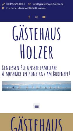 Vorschau der mobilen Webseite www.gaestehaus-holzer.de, Gästehaus Holzer