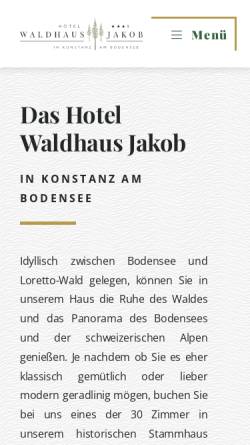 Vorschau der mobilen Webseite www.waldhaus-jakob.de, Waldhaus Jakob