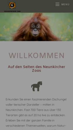 Vorschau der mobilen Webseite nkzoo.de, Zoo Neunkirchen