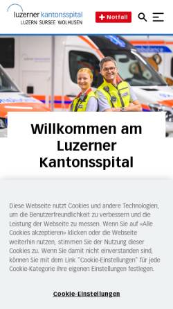 Vorschau der mobilen Webseite www.luks.ch, Kantonsspital Luzern