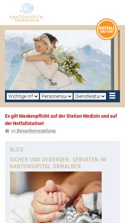 Vorschau der mobilen Webseite www.ksow.ch, Kantonsspital Obwalden, Sarnen