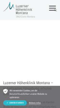 Vorschau der mobilen Webseite www.lhm.ch, Luzerner Höhenklinik Montana