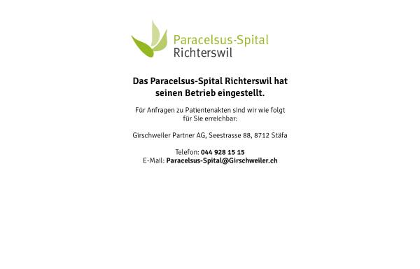 Vorschau von paracelsus-spital.com, Paracelsus Spital Richterswil