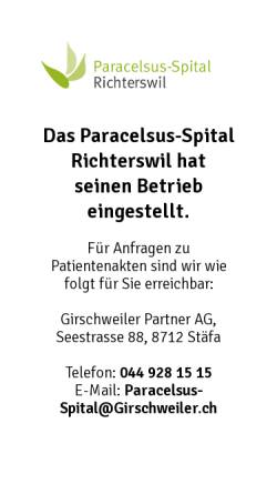 Vorschau der mobilen Webseite paracelsus-spital.com, Paracelsus Spital Richterswil