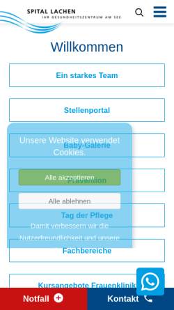 Vorschau der mobilen Webseite www.spital-lachen.ch, Spital Lachen