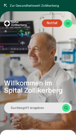 Vorschau der mobilen Webseite www.spitalzollikerberg.ch, Spital Zollikerberg