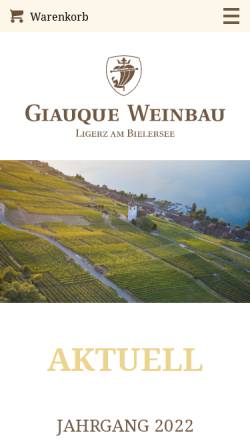 Vorschau der mobilen Webseite www.giauquewein.ch, Giauque Weinbau