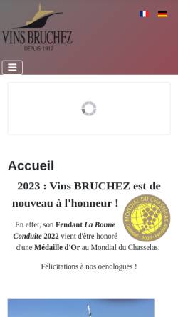 Vorschau der mobilen Webseite www.vinsbruchez.ch, Vins Bruchez SA