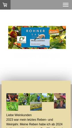 Vorschau der mobilen Webseite rohner-weine.ch, Weingut Rohner Sax, Otto Rohner