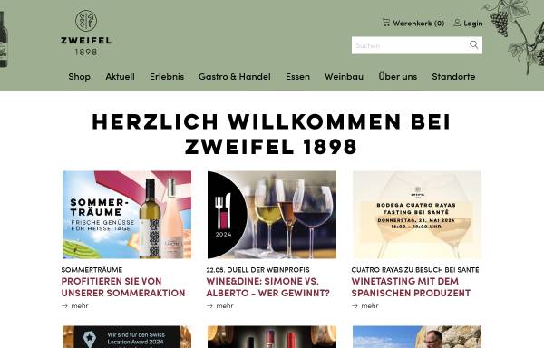Vorschau von www.zweifelweine.ch, Zweifel & Co. AG