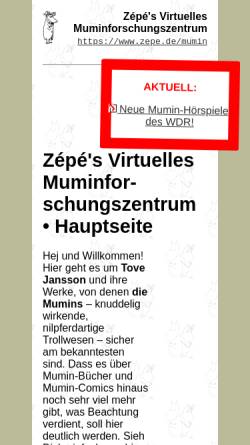 Vorschau der mobilen Webseite zepe.de, Zépé's Muminforschung