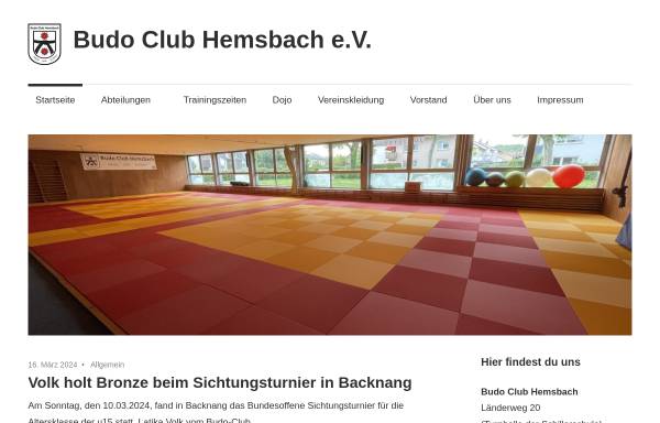 Vorschau von www.bchemsbach.de, Budo Club Hemsbach