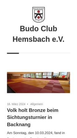 Vorschau der mobilen Webseite www.bchemsbach.de, Budo Club Hemsbach