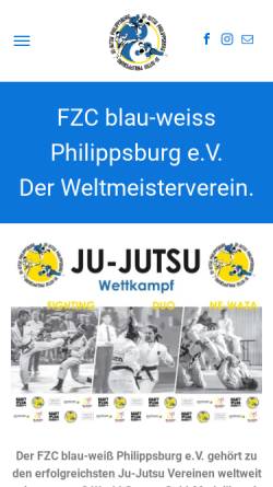 Vorschau der mobilen Webseite jujutsu-philippsburg.de, FZC blau-weiß Philippsburg e.V.