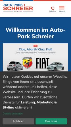 Vorschau der mobilen Webseite www.autopark-schreier.de, Auto-Park Schreier, Klaus Schreier GmbH