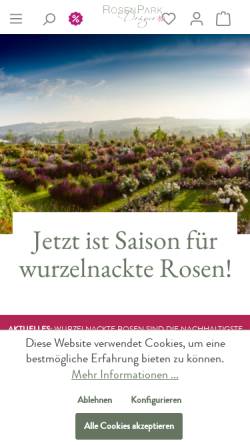 Vorschau der mobilen Webseite www.rosenpark-draeger.de, H. & G. Dräger