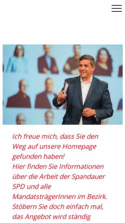 Vorschau der mobilen Webseite spd-spandau.de, SPD Spandau