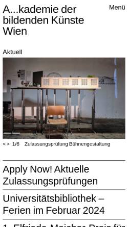 Vorschau der mobilen Webseite www.akbild.ac.at, Akademie der bildenden Künste Wien