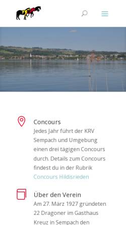 Vorschau der mobilen Webseite www.reitverein-sempach.ch, Kavallerie- und Reitvereins