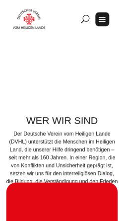Vorschau der mobilen Webseite www.dvhl.de, Deutscher Verein vom Heiligen Lande