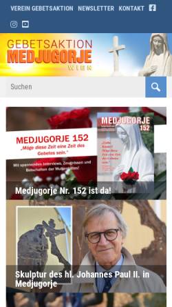 Vorschau der mobilen Webseite www.gebetsaktion.at, Medjugorje-Gebetsaktion 