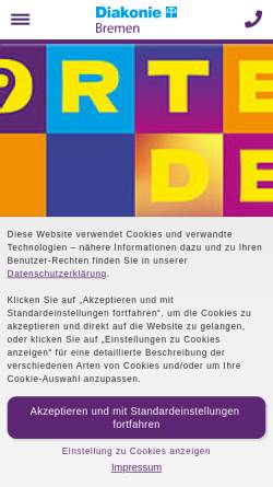 Vorschau der mobilen Webseite www.diakonie-bremen.de, Diakonie in Bremen