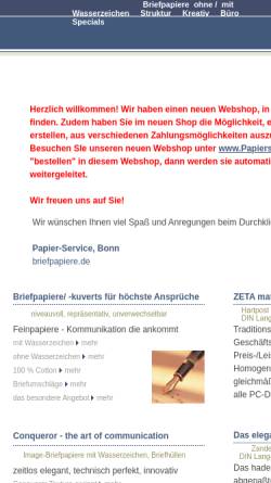 Vorschau der mobilen Webseite www.briefpapiere.de, Briefpapiere