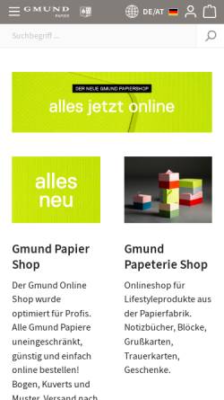 Vorschau der mobilen Webseite www.gmund.com, Büttenpapierfabrik Gmund GmbH & Co. KG