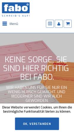 Vorschau der mobilen Webseite www.fabo.de, fabo Druck GmbH