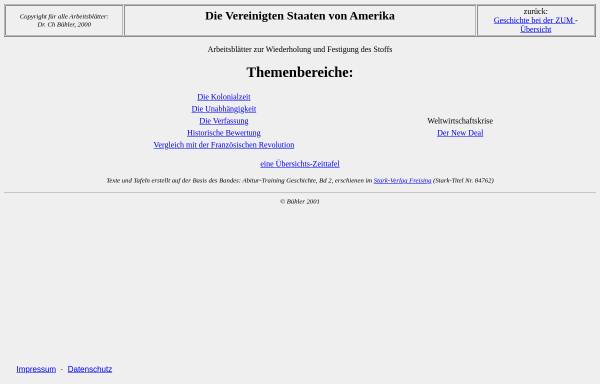 Vorschau von www.zum.de, Entstehung und Entwicklung der USA