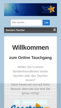Vorschau der mobilen Webseite www.seesterne.de, Seestern Taucher, Bingen-Büdesheim