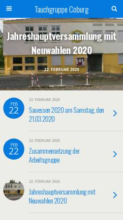 Vorschau der mobilen Webseite www.tauchgruppe-coburg.de, Tauchgruppe Coburg