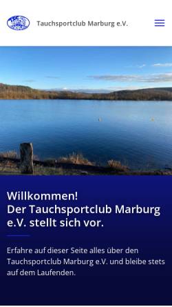 Vorschau der mobilen Webseite www.tsc-marburg.de, TSC Tauchsportclub Marburg e.V.
