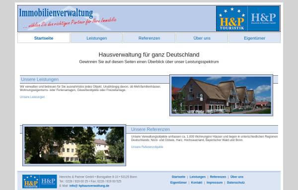 Vorschau von www.hp-immobilienverwaltung.de, Henrichs & Partner GmbH